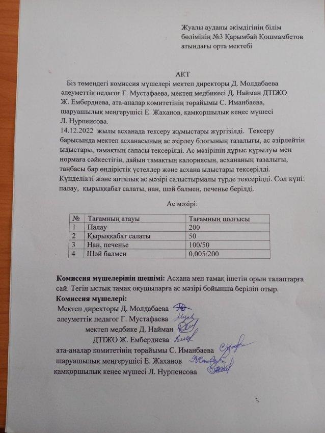Бракераждық комиссия отырысы